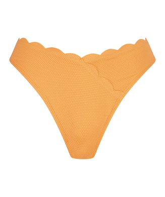 Högt skuren bikiniunderdel Scallop, Orange