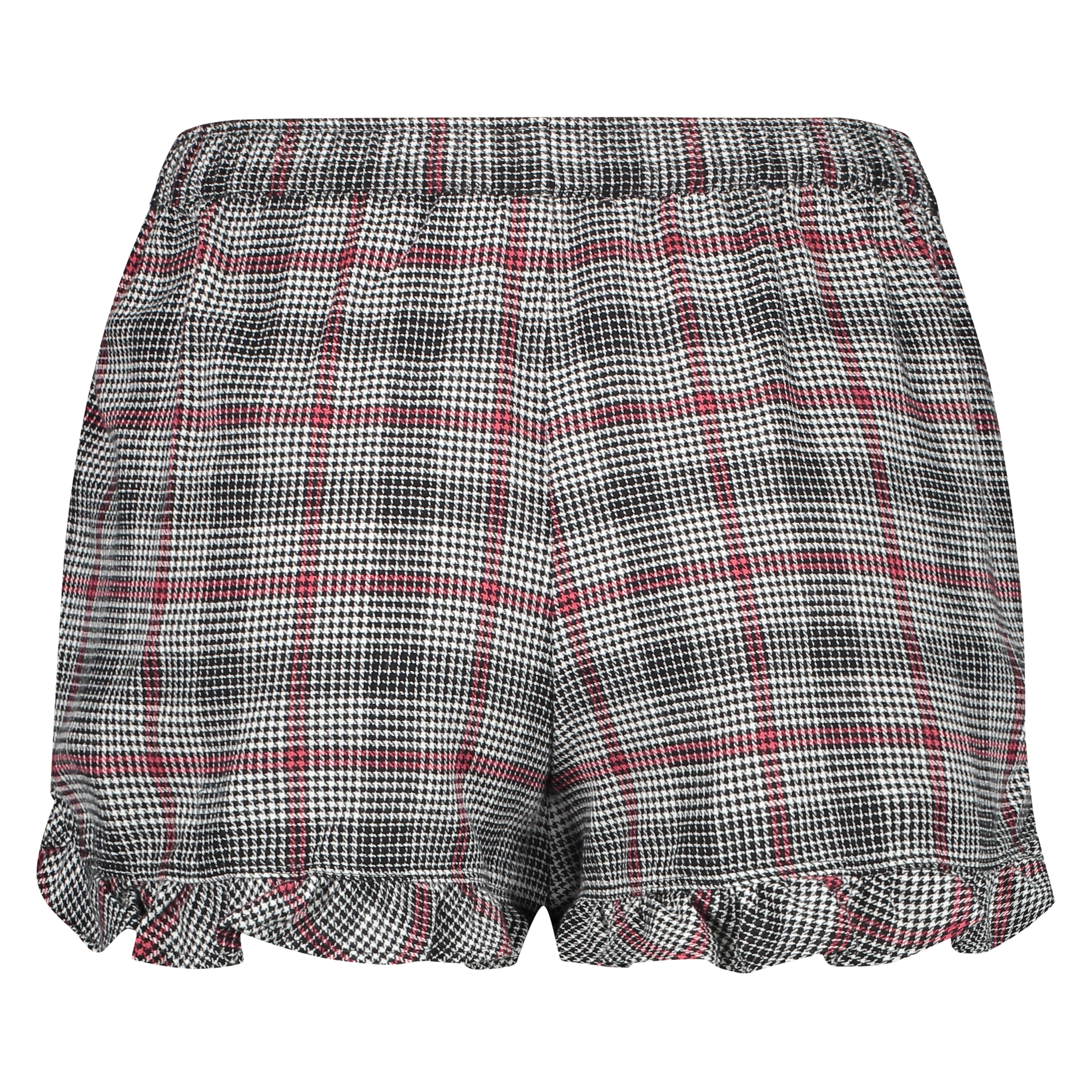 Pyjamasshorts i rutig twill, Gr&aring;, main