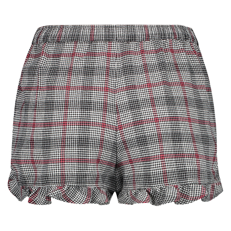 Pyjamasshorts i rutig twill, Gr&aring;