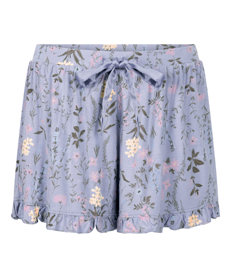 Jersy-shorts med volanger, Lila
