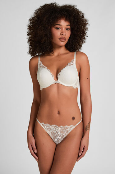 Hunkemöller Highleg Stringtrosa Prina Vit
