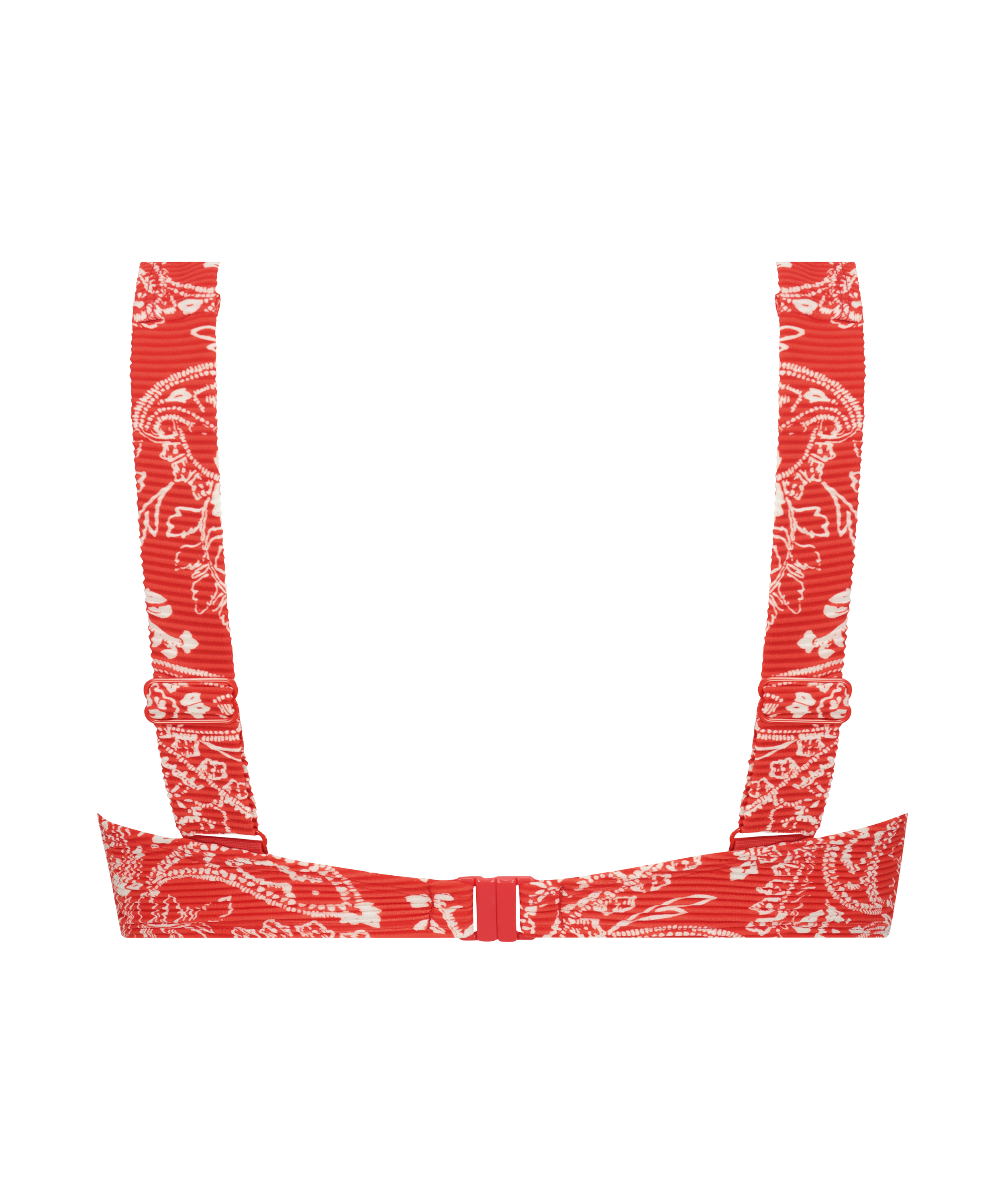 Paisley icke-formpressad bikini&ouml;verdel med bygel, R&ouml;d, main