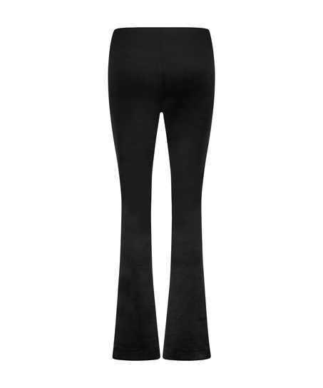 Leggings Flared Velour, Svart