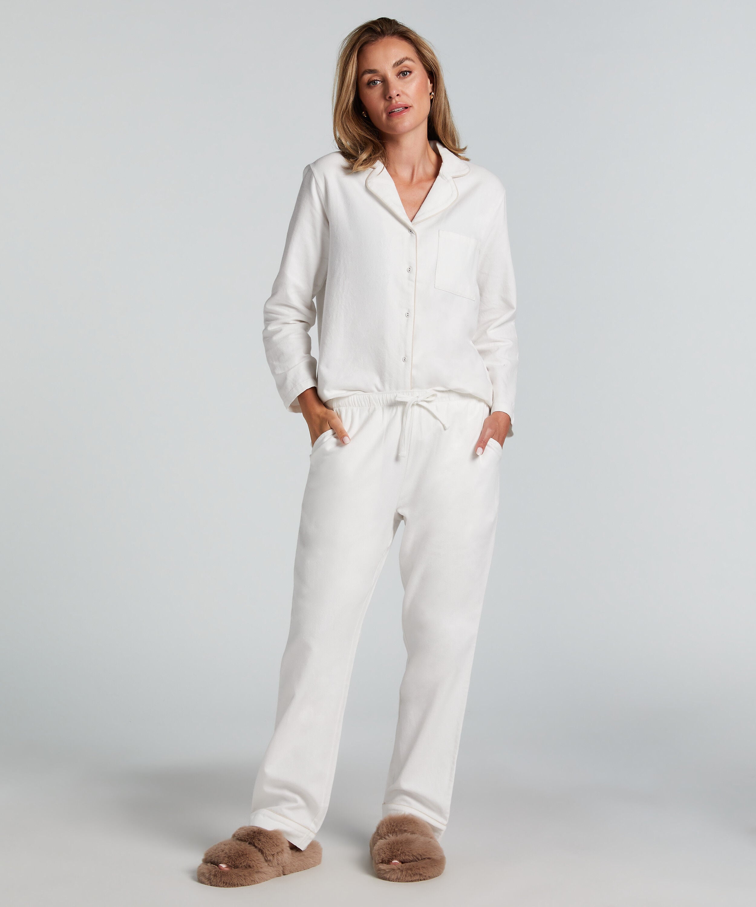 Pyjamasbyxori flanell, Vit