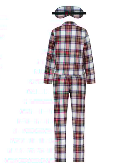 Pyjamasset i rutig twill, Vit