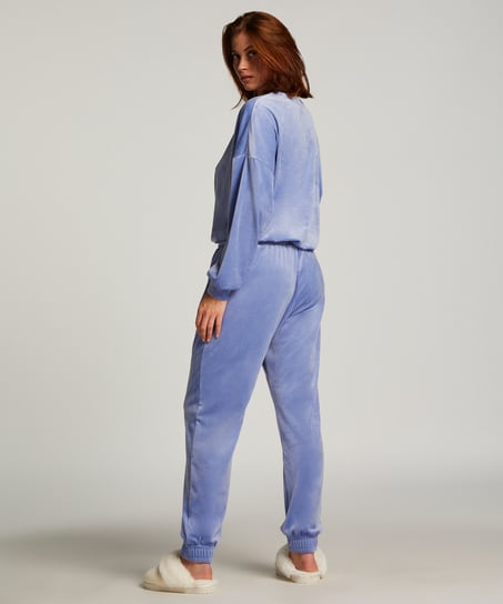 Joggingbyxor Velour, Bl&aring;