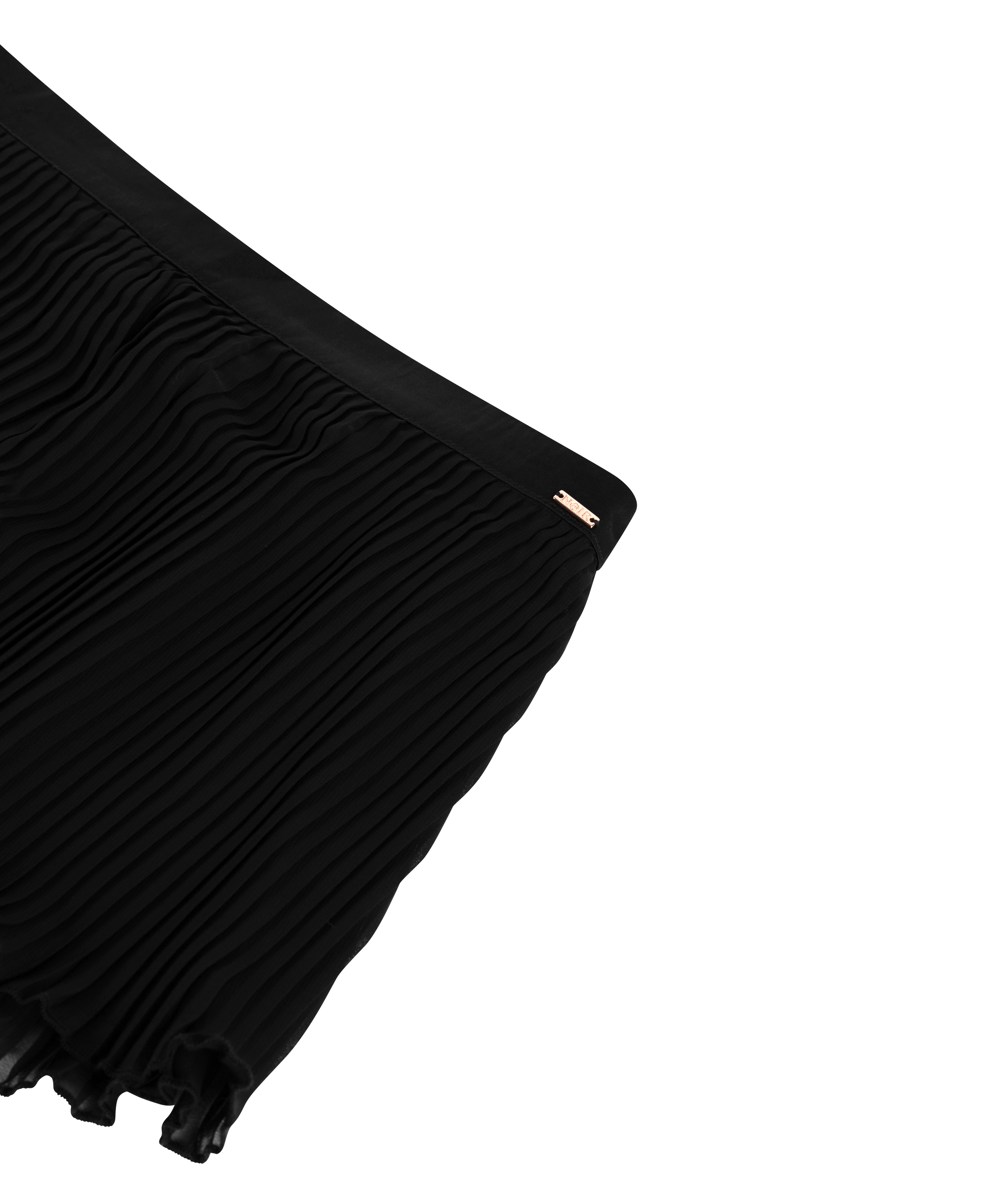 Plisse shorts, Svart, main