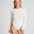 Långärmad topp i mjuk bomull, Vit