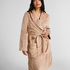 Kort morgonrock i fleece, Beige