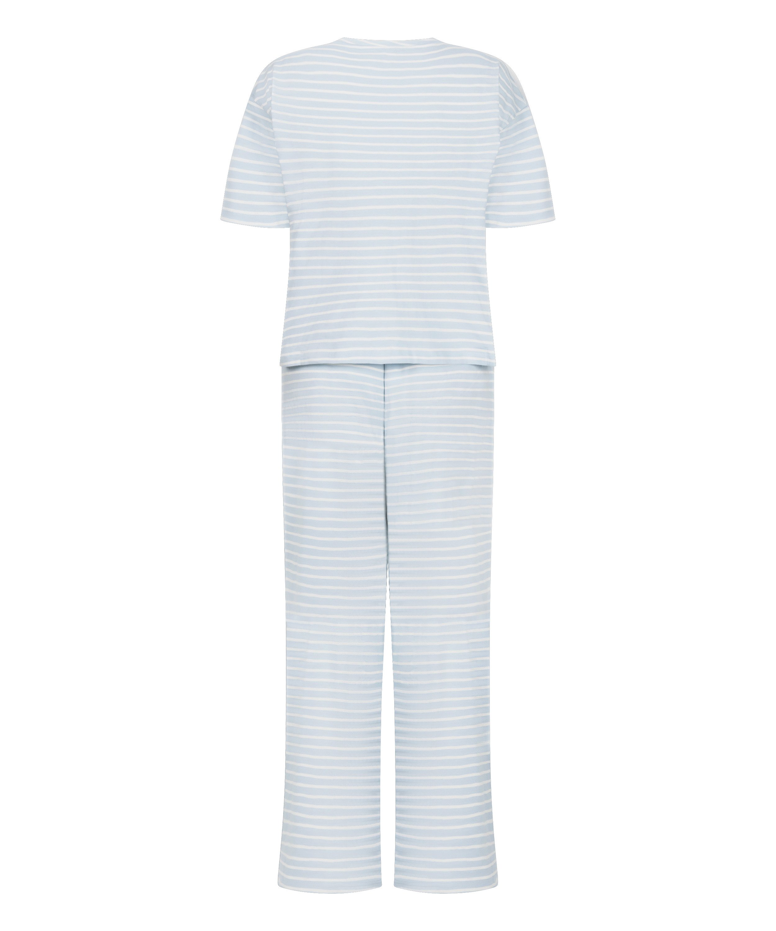 Pyjama Set Cotton Jersey Long, Blå, main