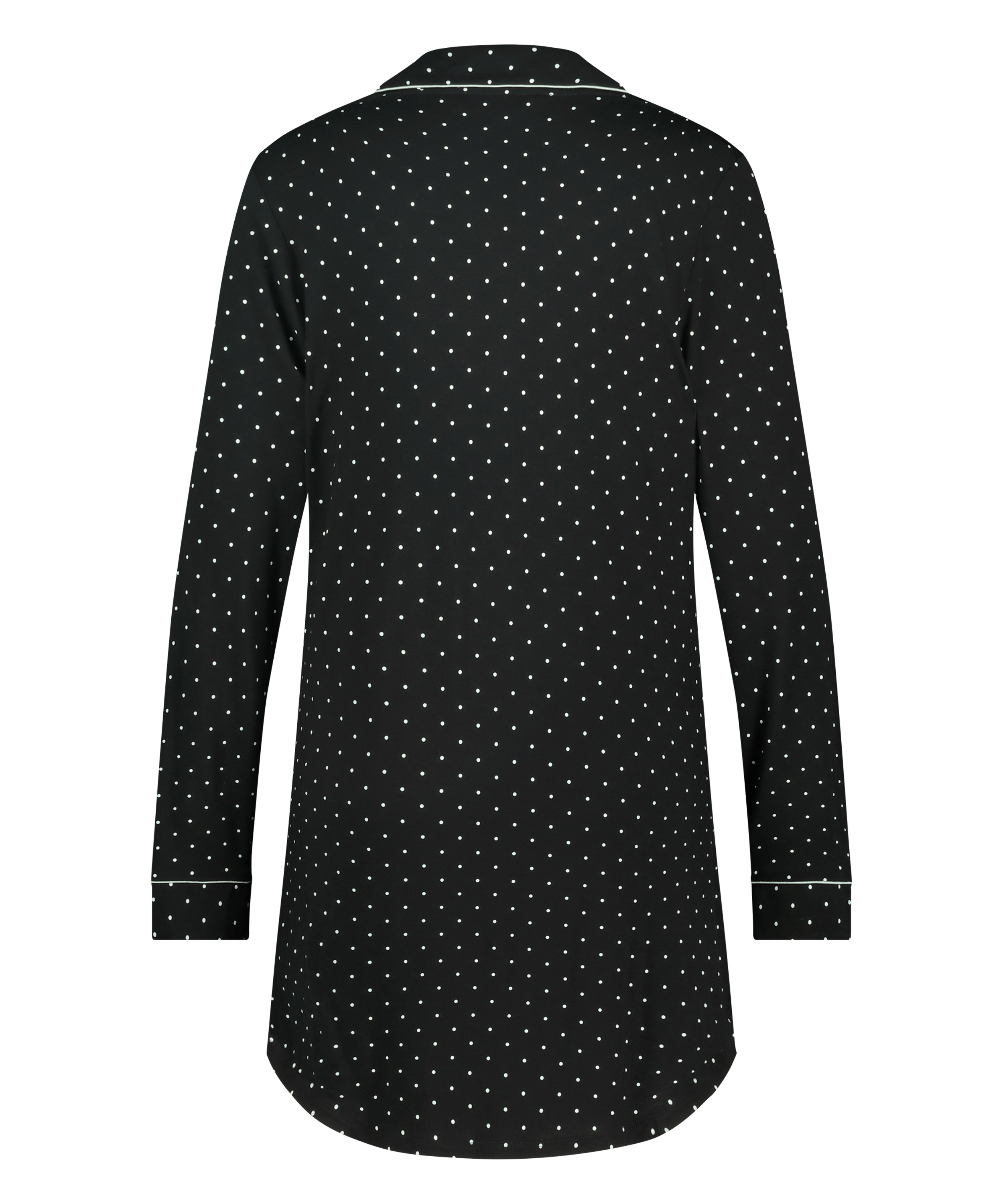 Långärmad skjortklänning i jersey Essential, Svart, main