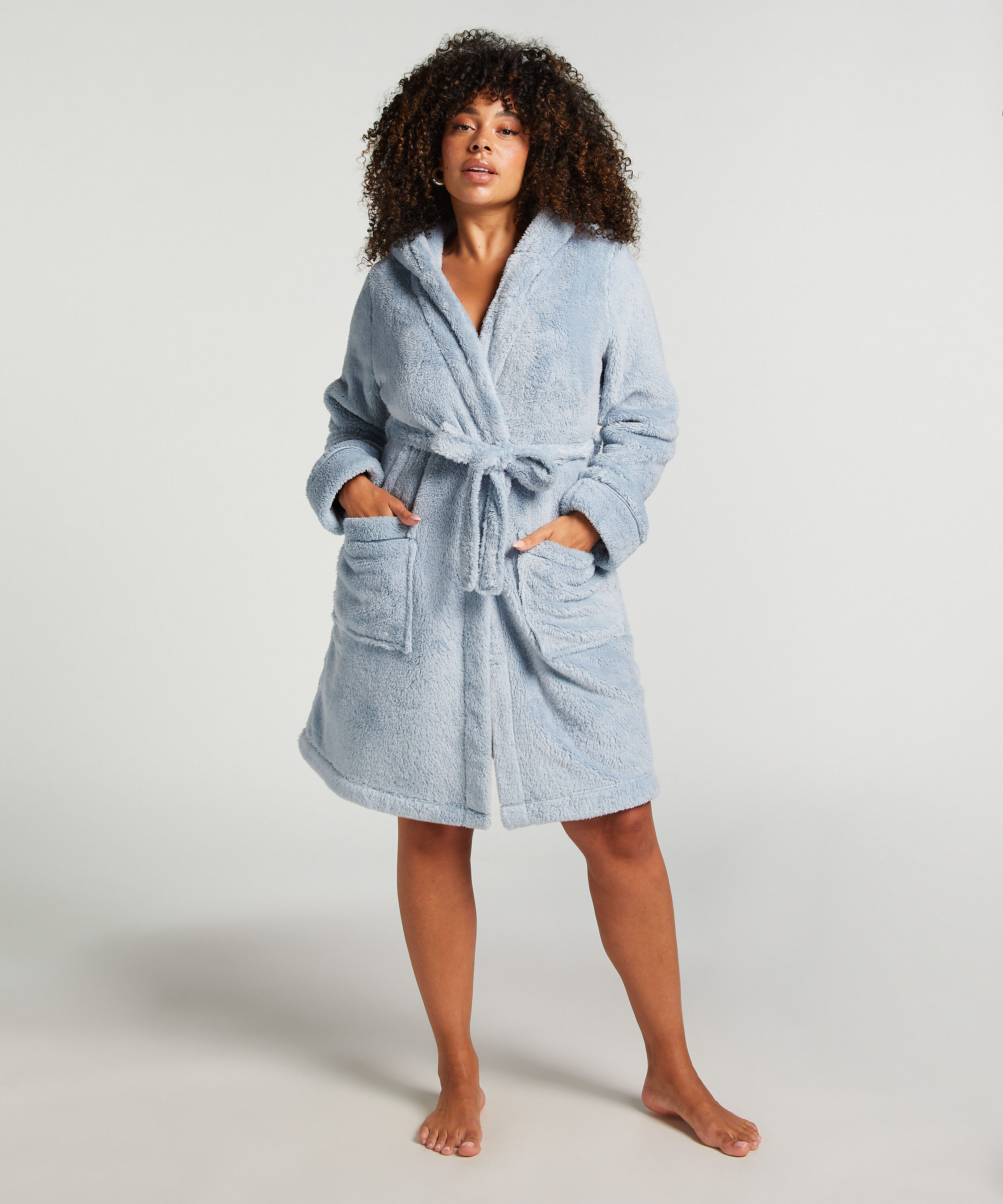 Morgonrock Fleece, Blå