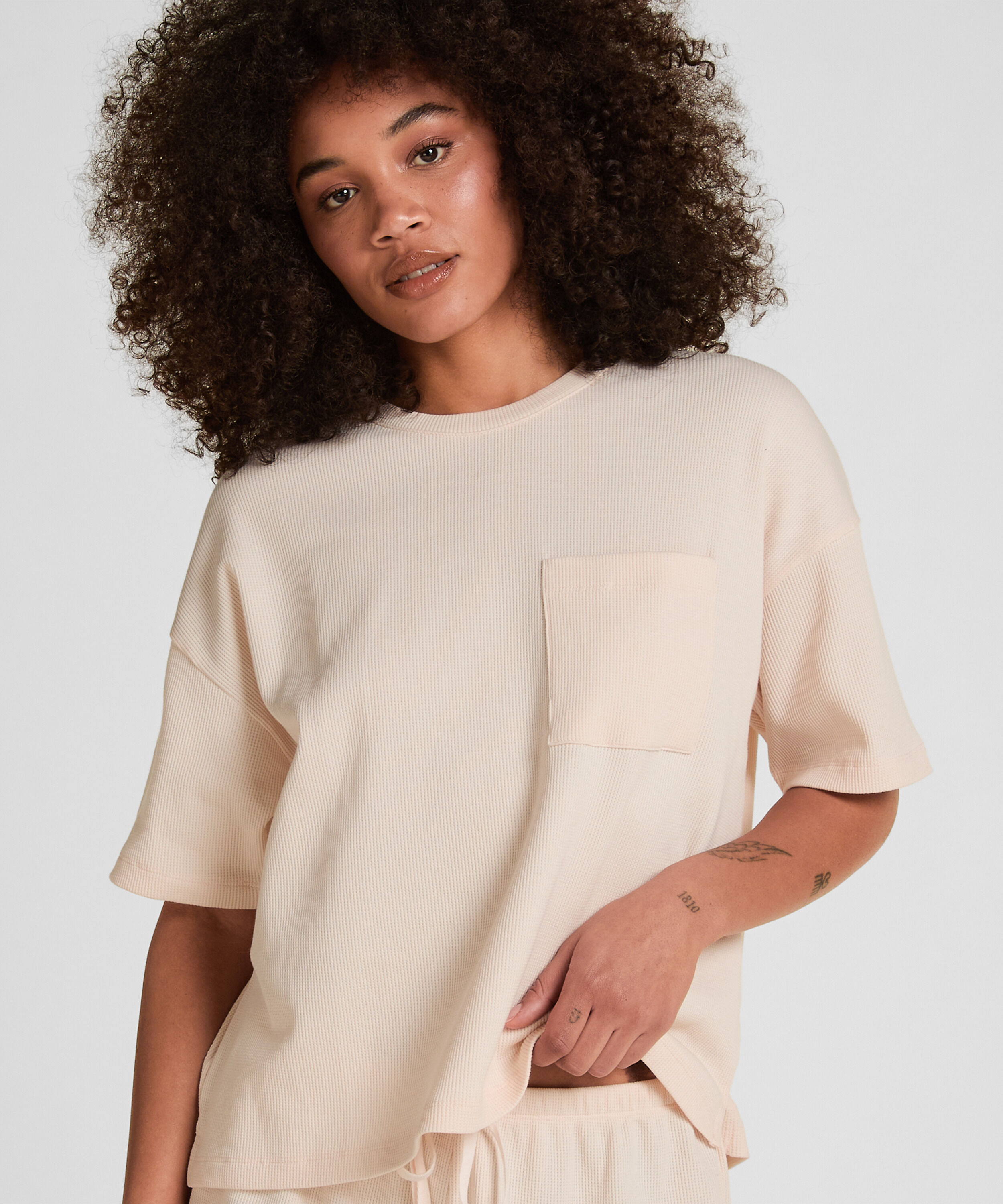 Pyjama Top Waffle, Rosa