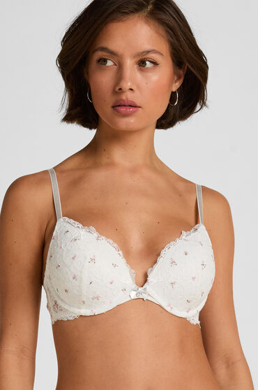 Hunkemöller Formpressad push-up-bh med bygel Marine Vit — produktbild