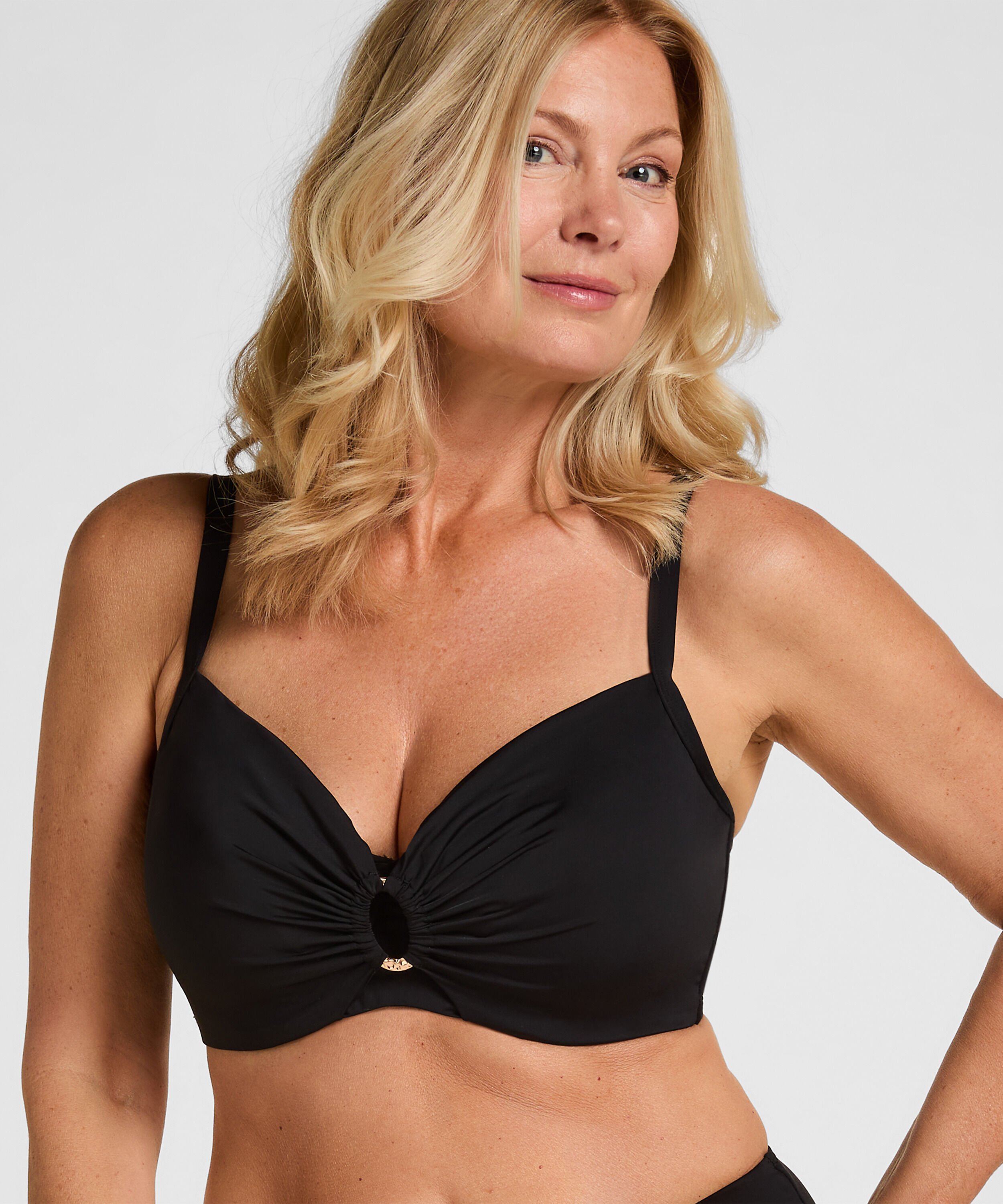 Bygel Bikini Topp Utan Vaddning Luxe, Svart