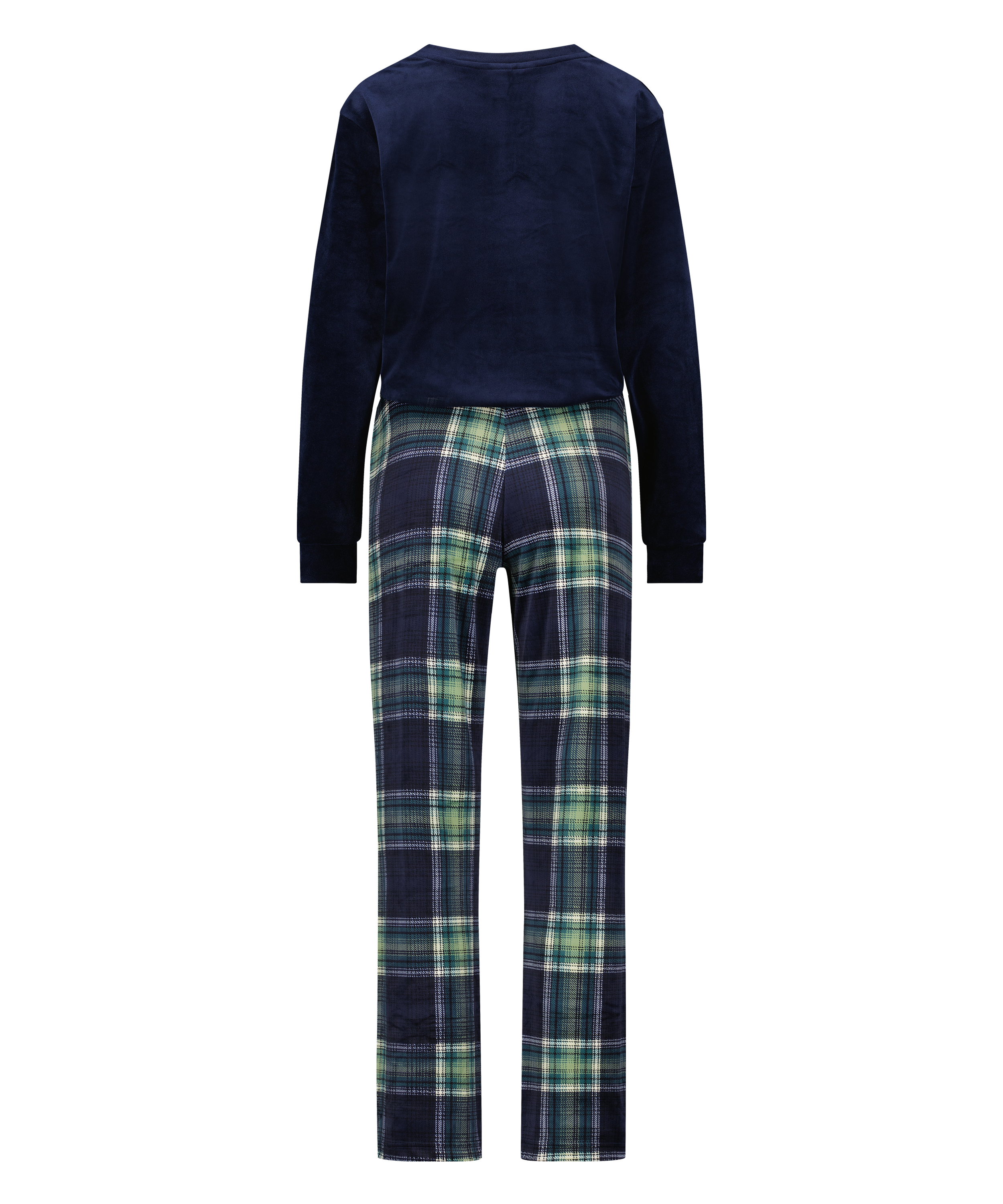 Pyjamasset i sammet, grön, main