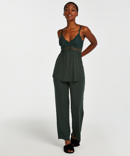 Pyjamasset i spets Vera, grön