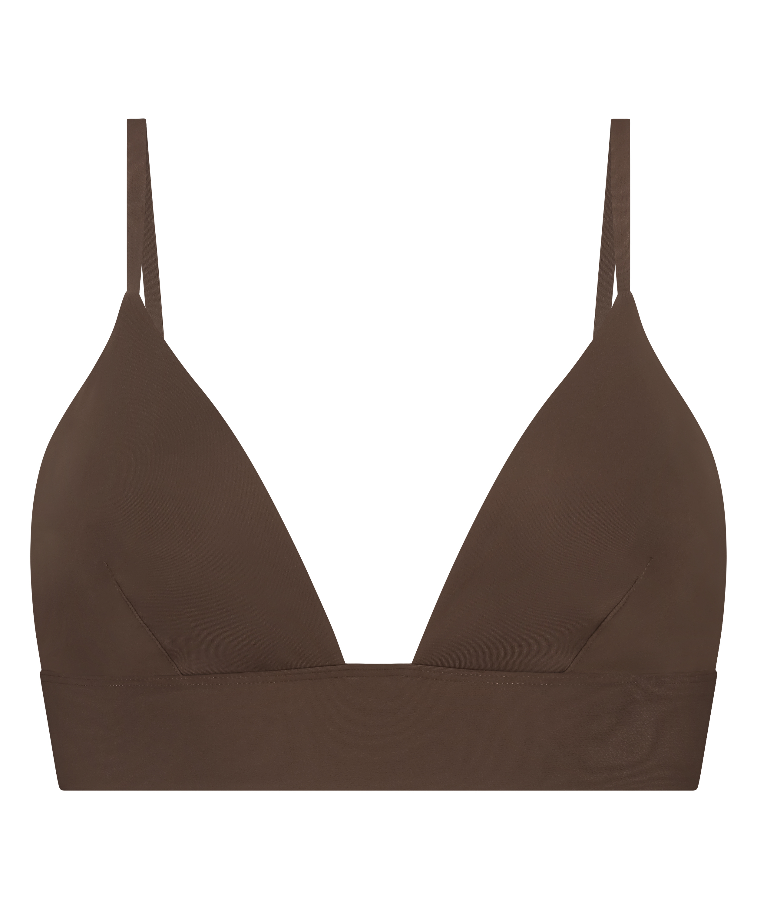 Triangel Bralette Smooth, Brun, main