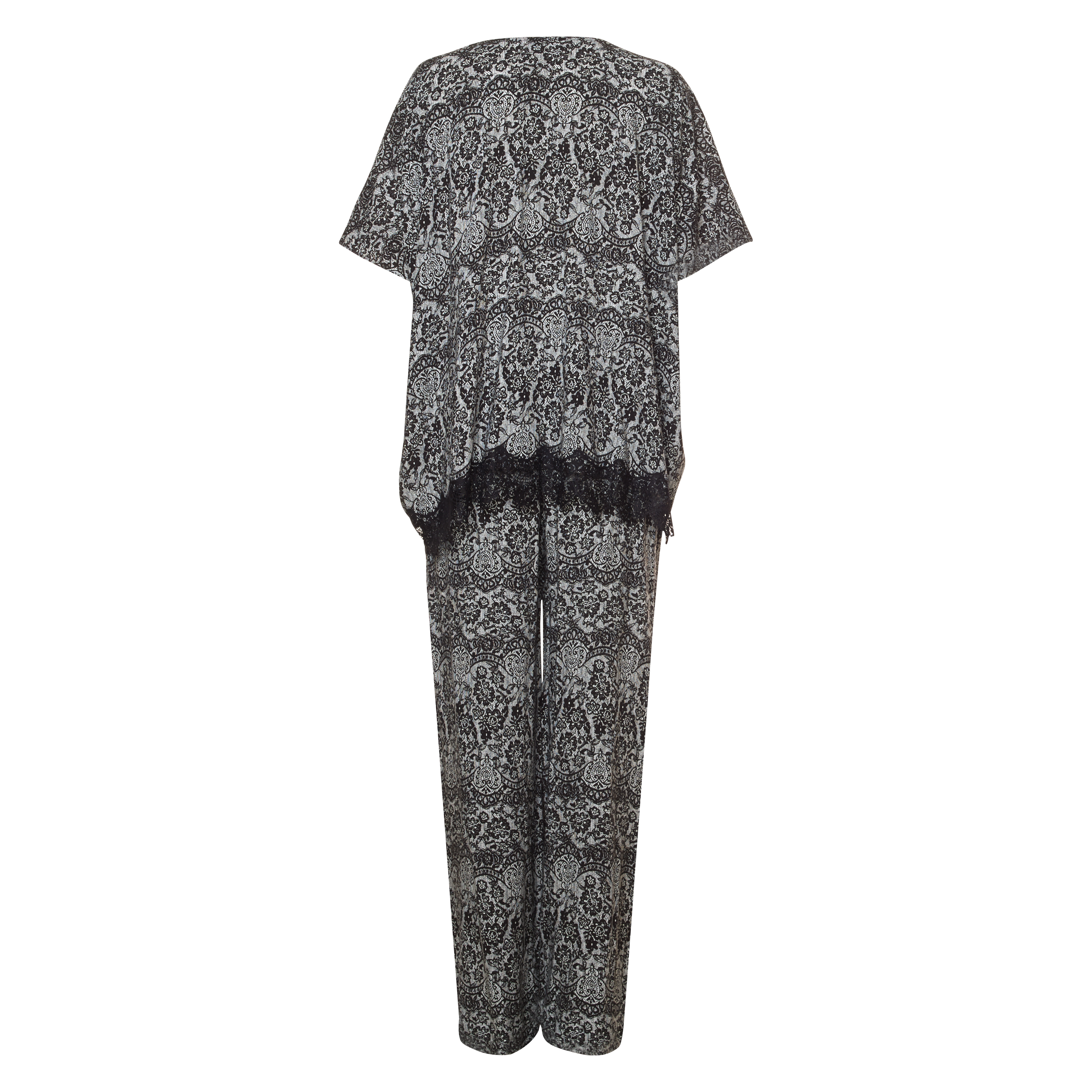 Kimono Macy lace print, Svart, main