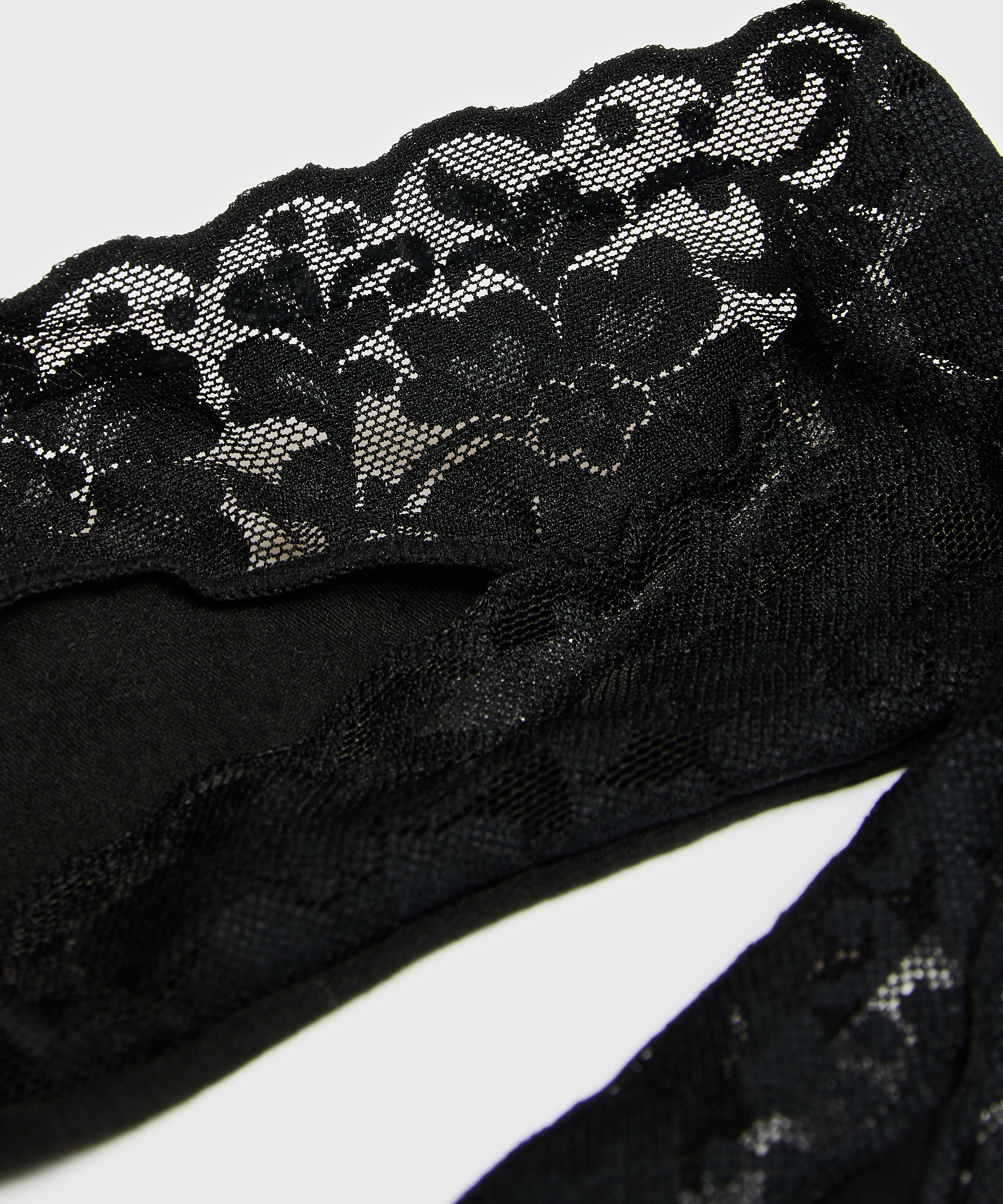 Lasercut footsie-strumpa (2 par), Svart, main