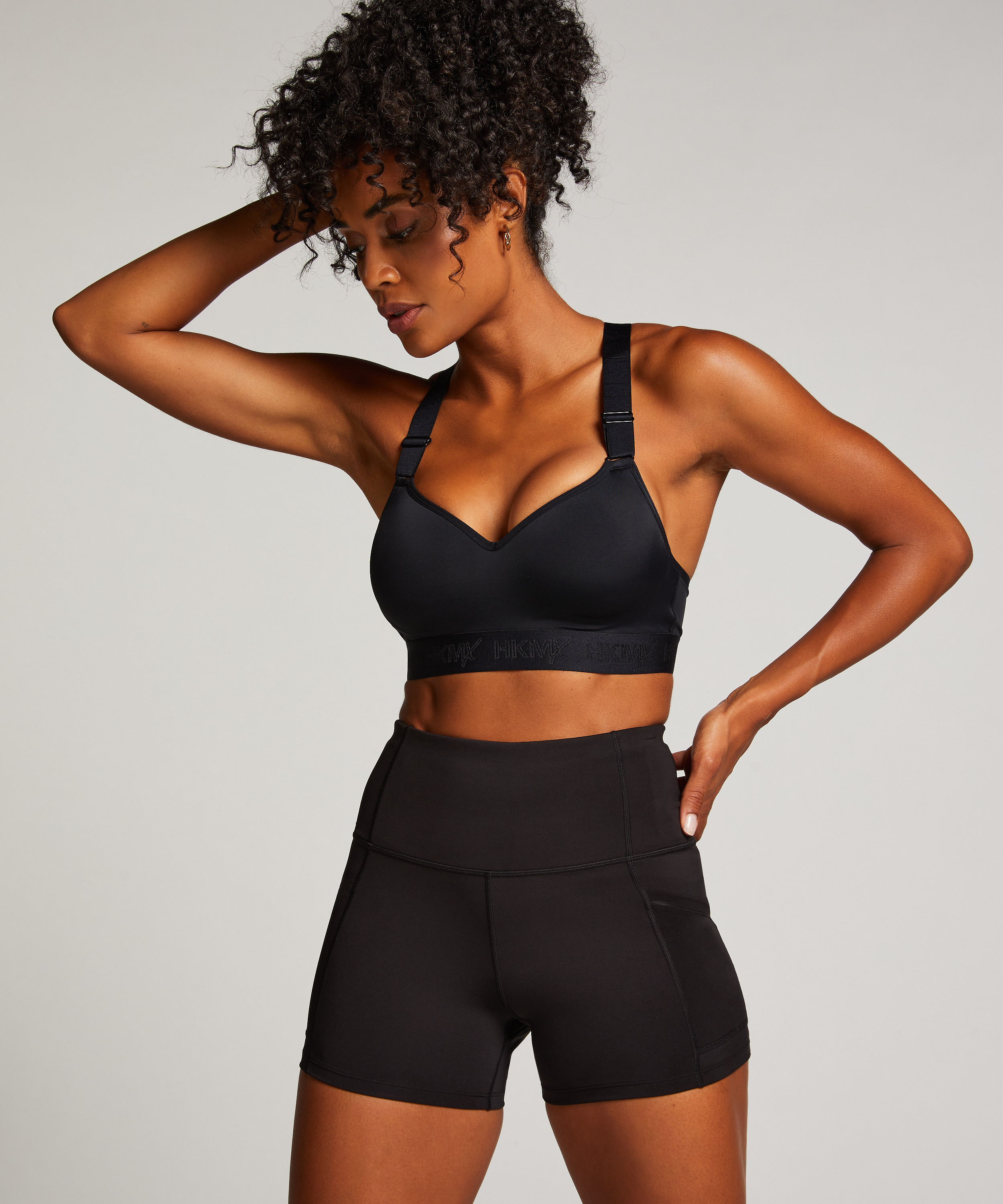 HKMX Shorts med h&ouml;g midja Oh My Squat, Svart, main