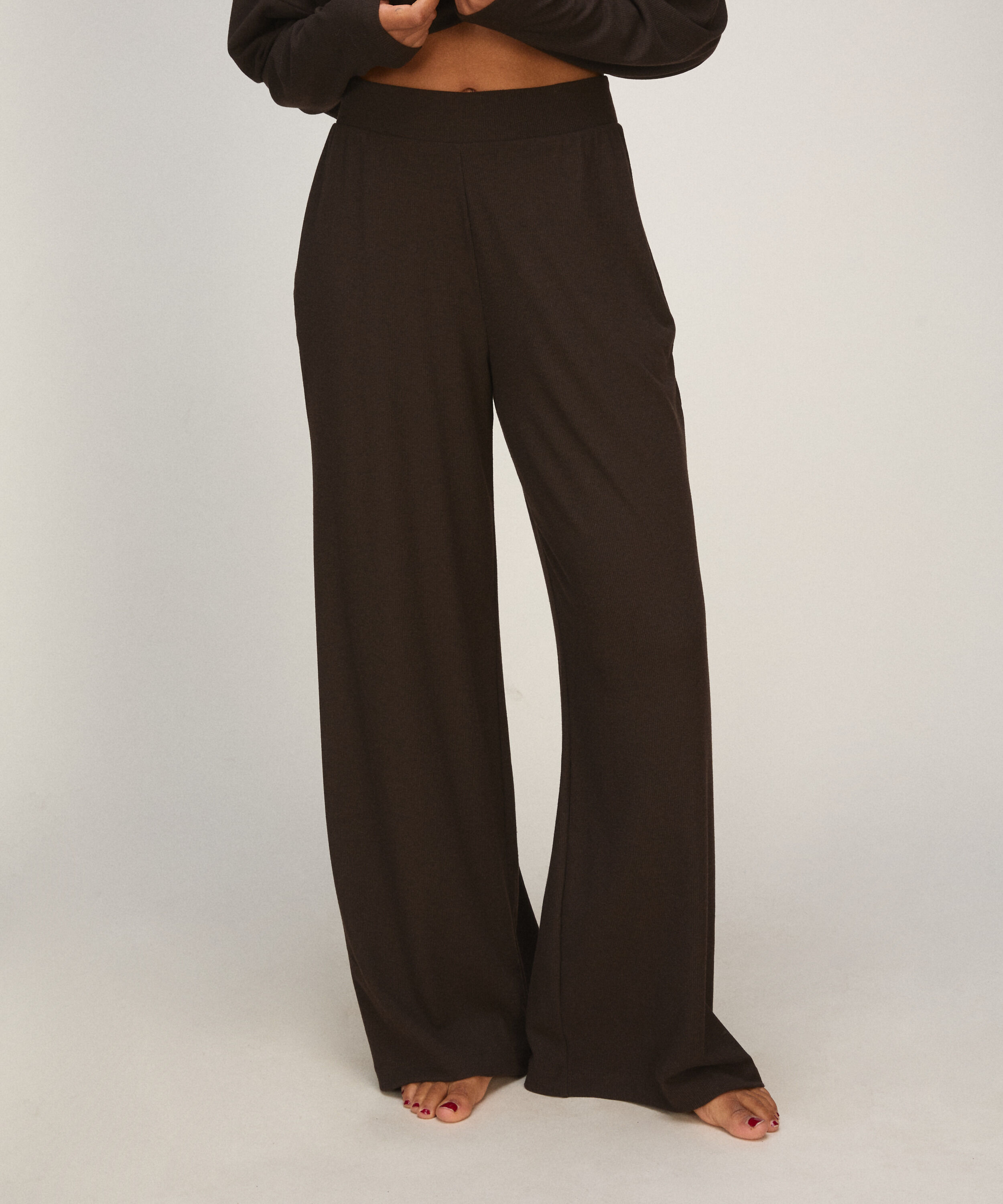 Pant Premium Rib Jersey, Brun