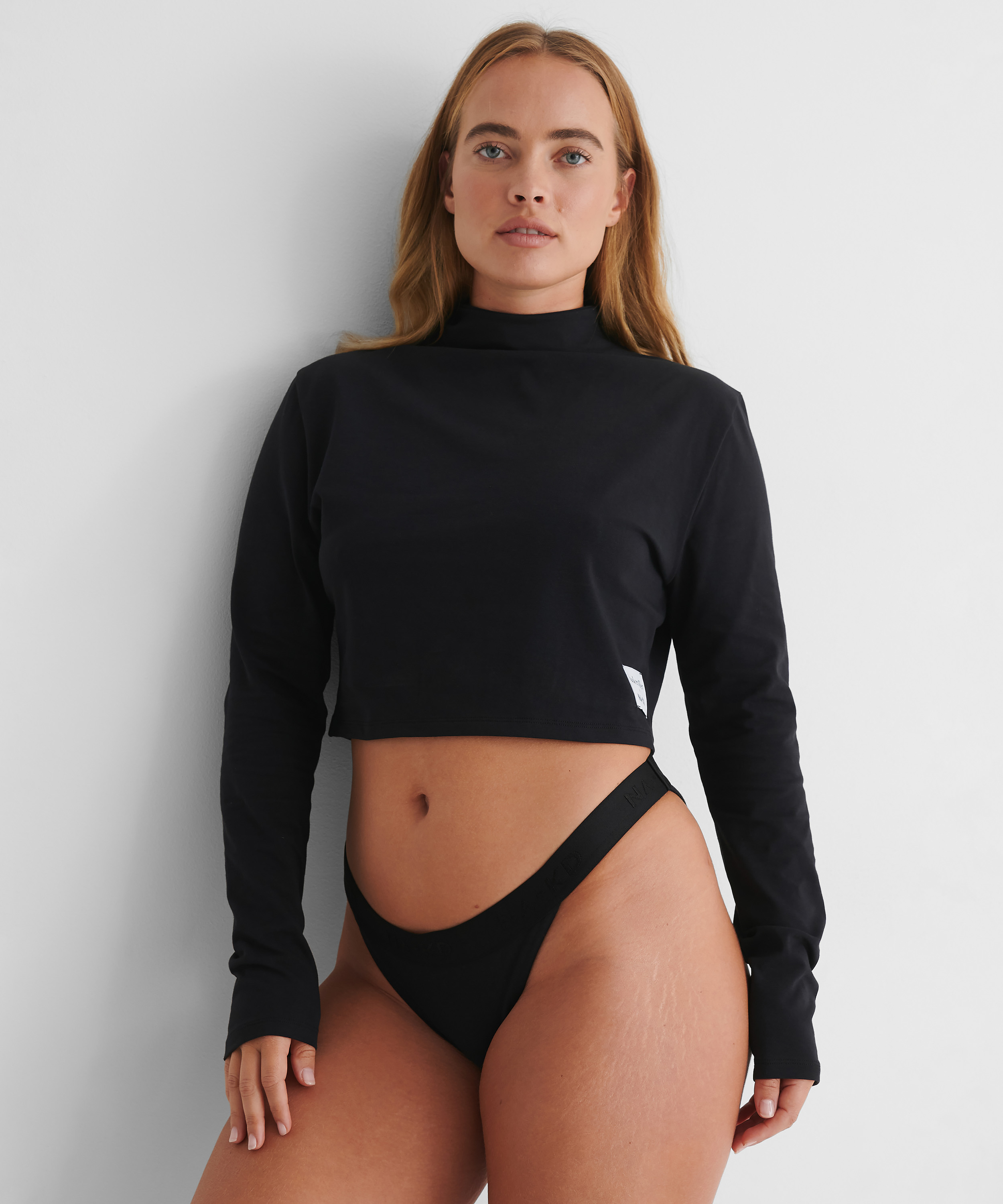 Crop top Lia HKM x NA-KD, Svart, main
