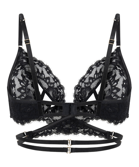 Anna open bralette, Svart