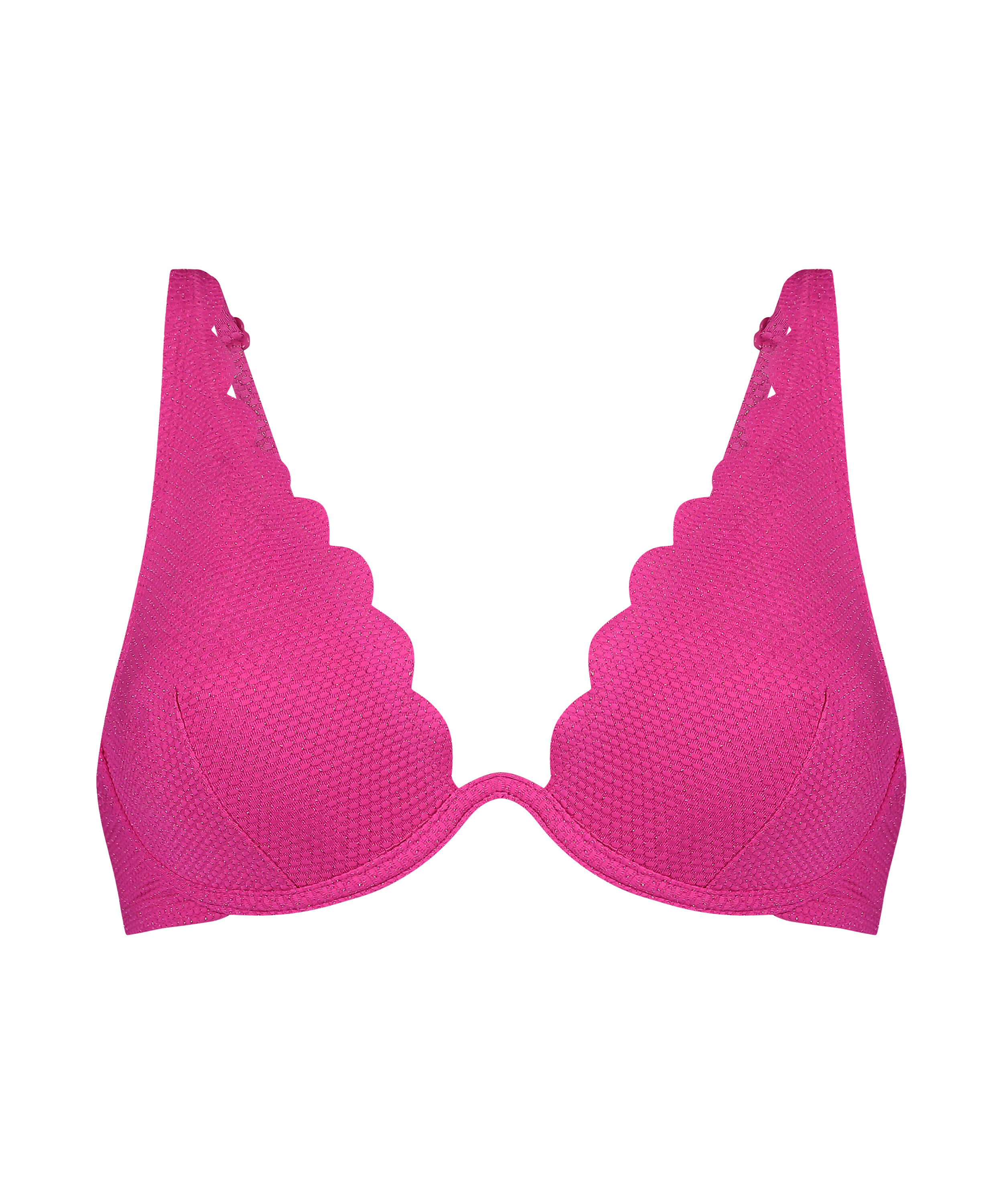 Bikini&ouml;verdel Scallop Lurex, Rosa