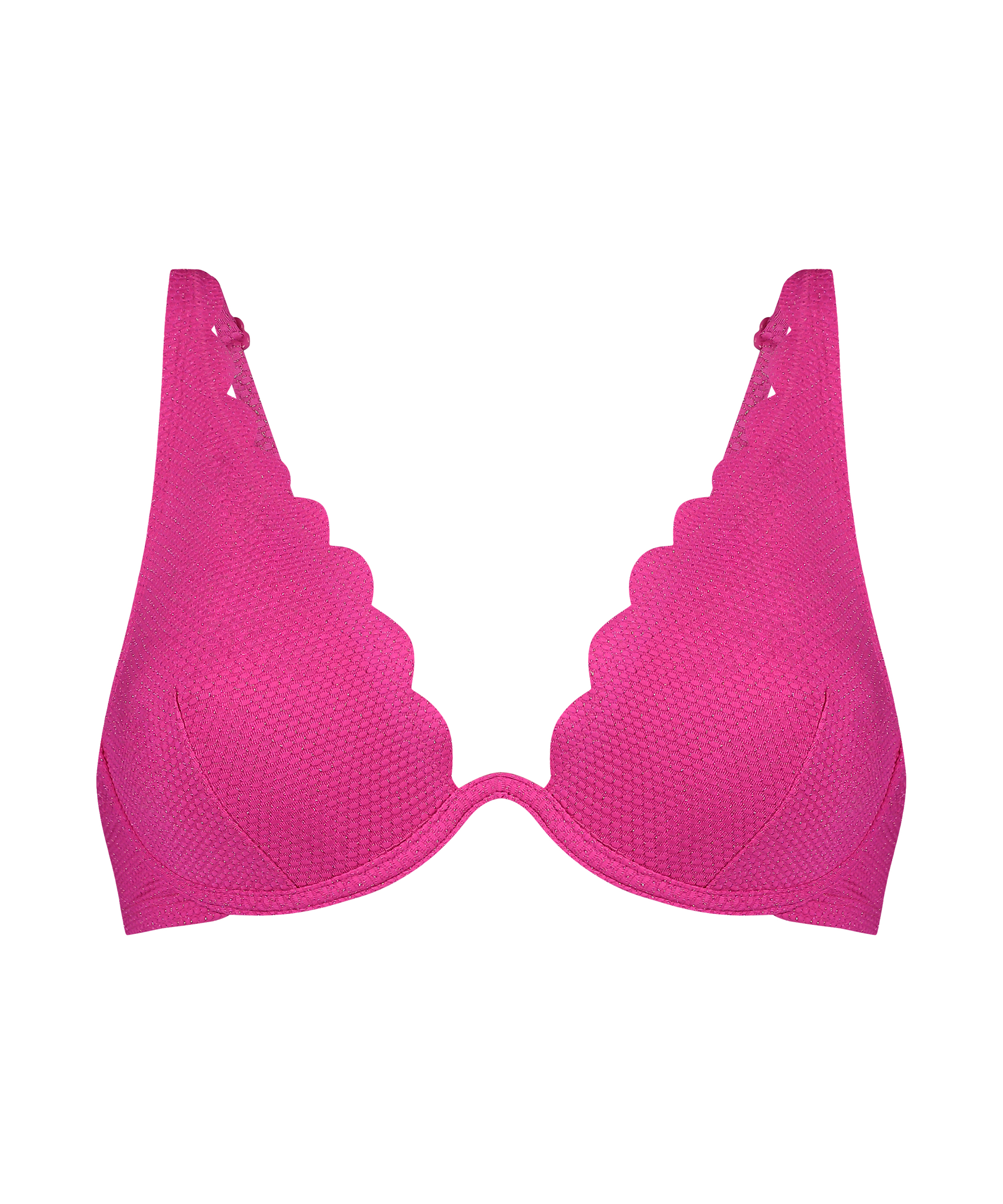 Bikiniöverdel Scallop Lurex, Rosa, main