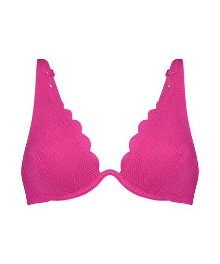 Bikiniöverdel Scallop Lurex, Rosa