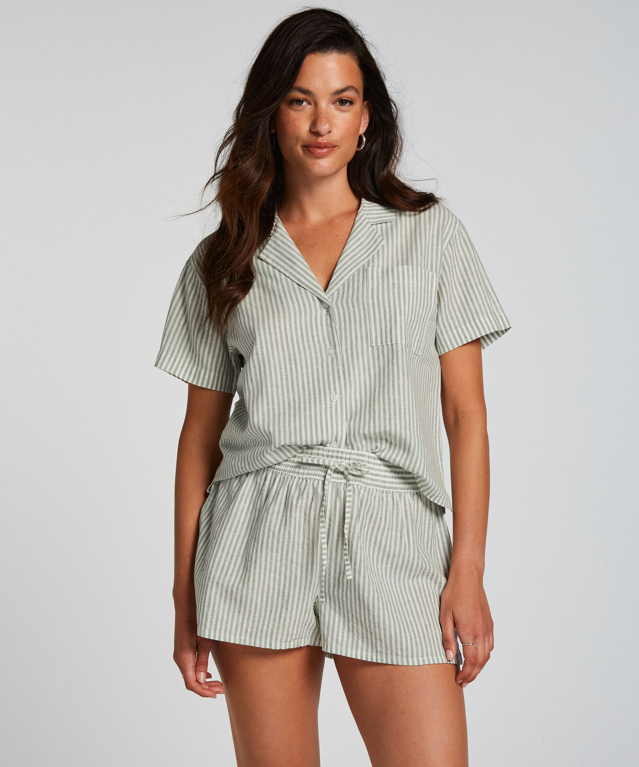 Pyjamas shorts Linne, Grön