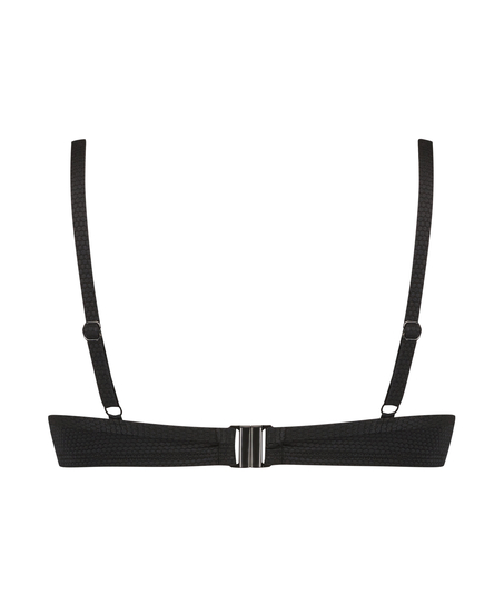 Scallop icke-formpressad bikiniöverdel med bygel, Svart