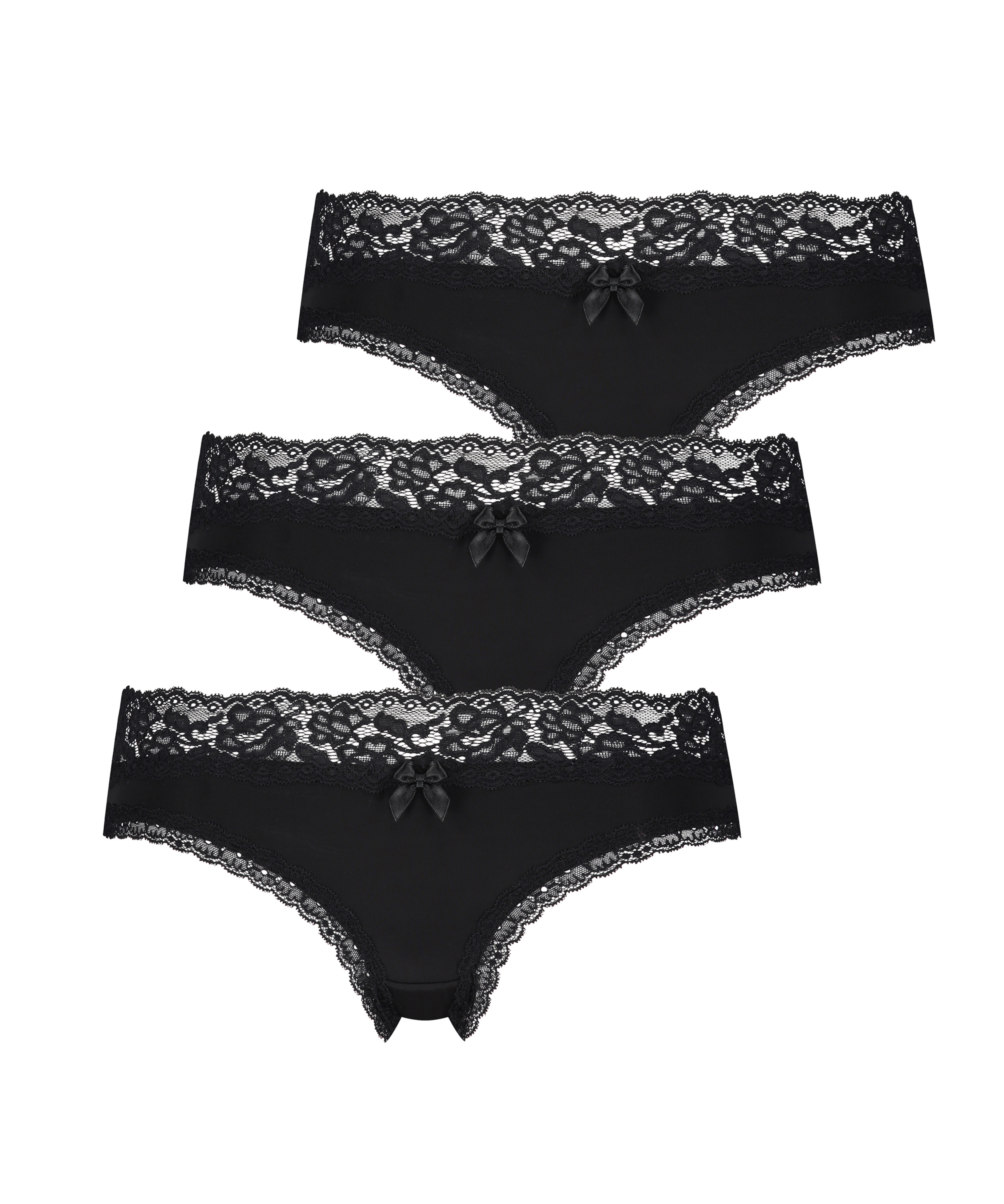 3-pack Dakota brazilian-trosshorts, Svart, main