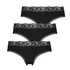 3-pack Dakota brazilian-trosshorts, Svart