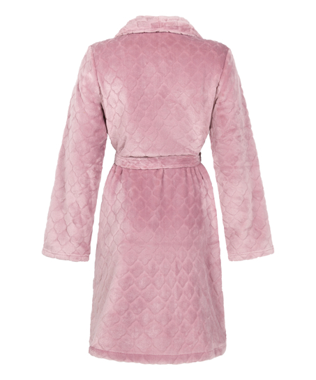 Kort morgonrock i fleece, Lila