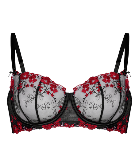 Peonie icke-formpressad bygel-bh, Svart