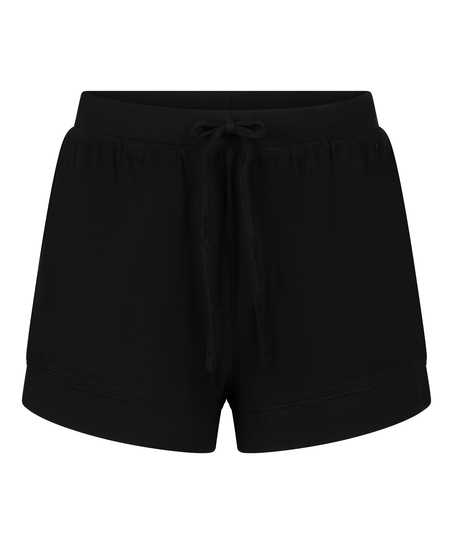 Essential-shorts i slätstickad jersey, Svart