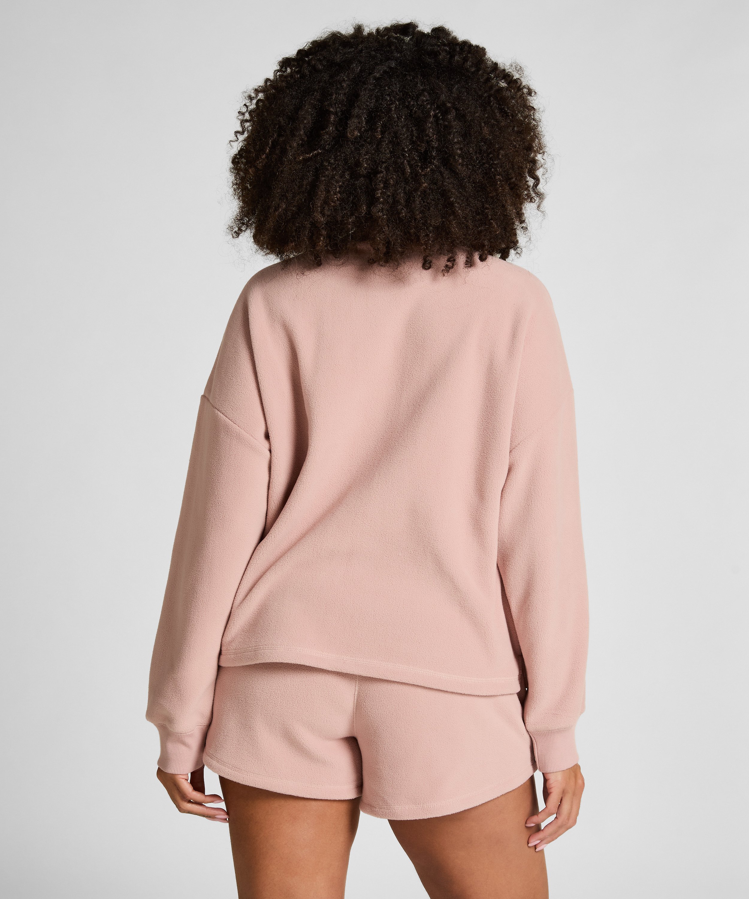 Sportiga fleece-shorts, Rosa, main