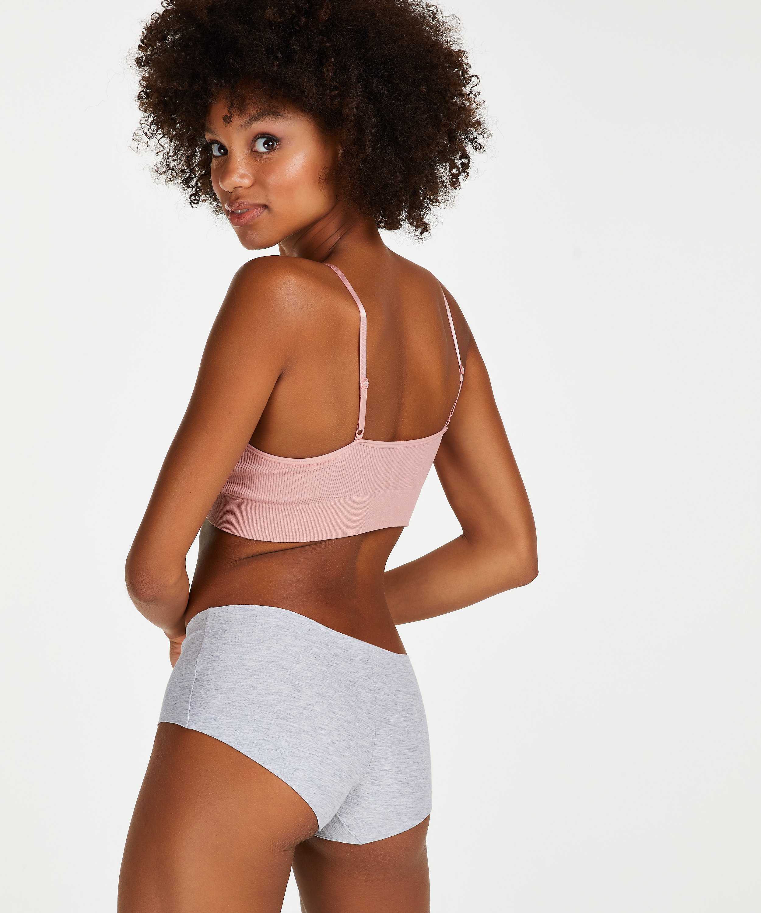 Osynlig boxertrosa i bomull, Grå, main