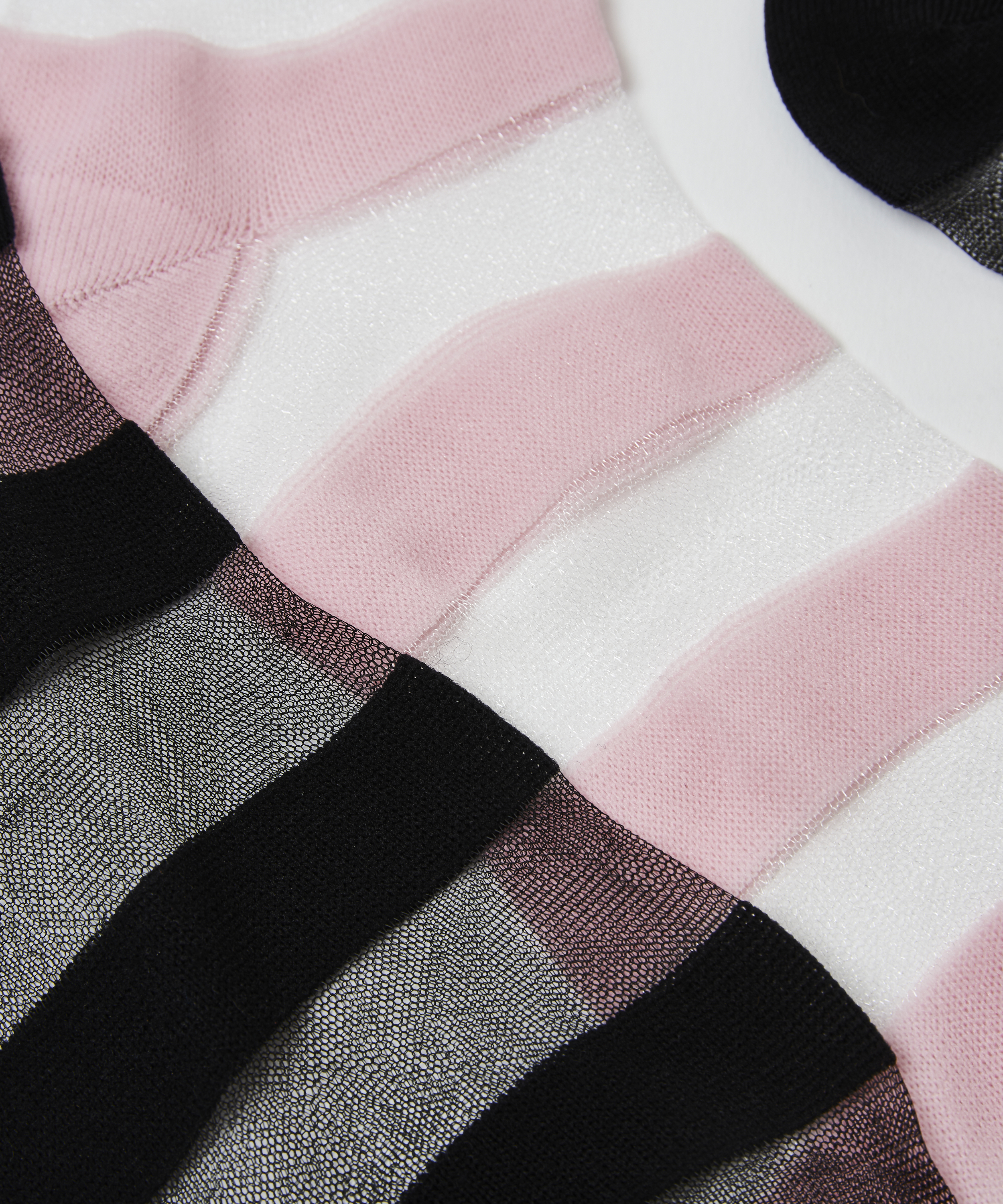 Randiga nätstrumpor (2 par), Svart, main