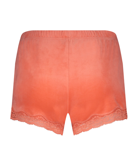 Shorts i sammet och spets, Orange
