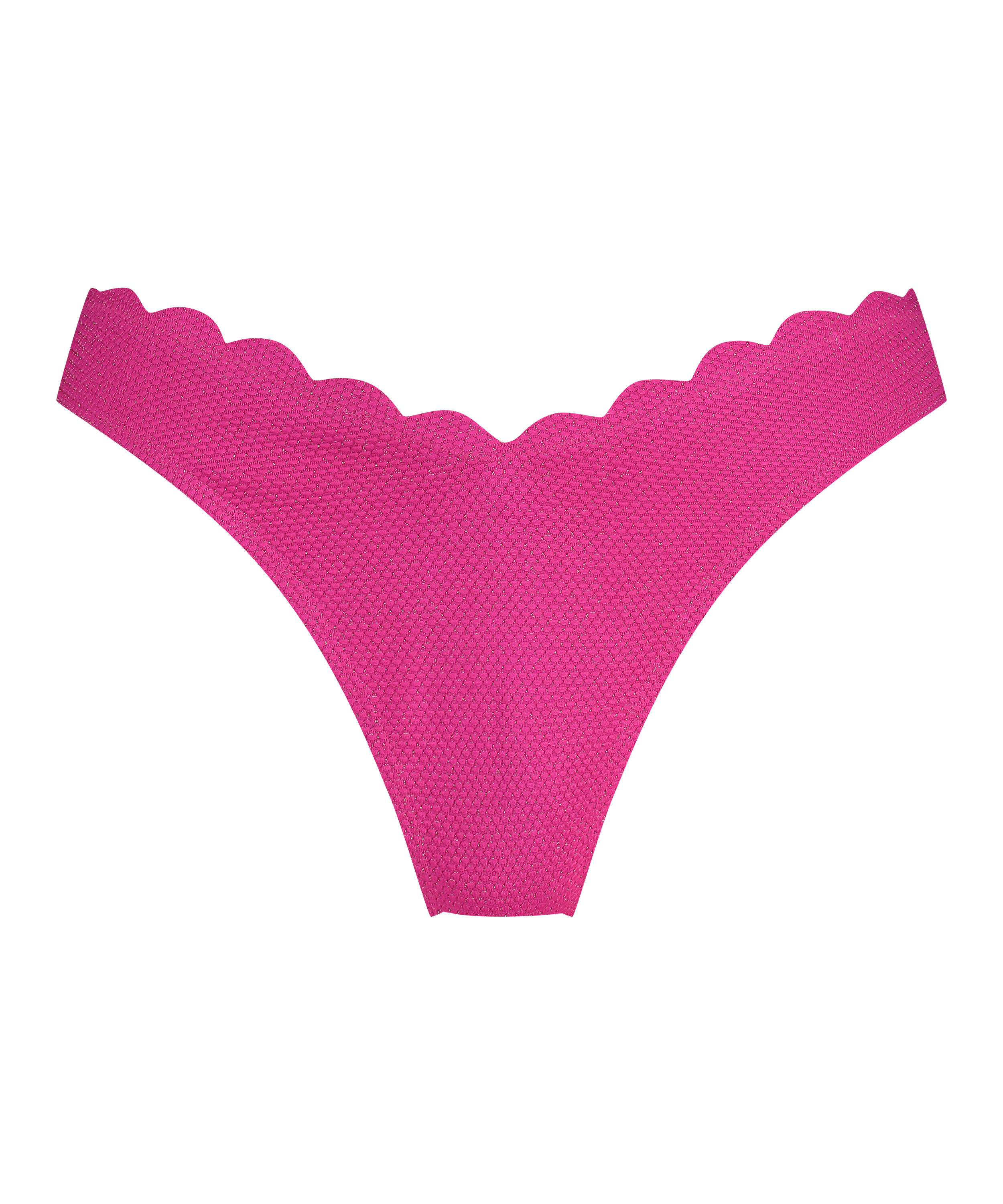 H&ouml;gt Skuren Bikiniunderdel Scallop Lurex, Rosa