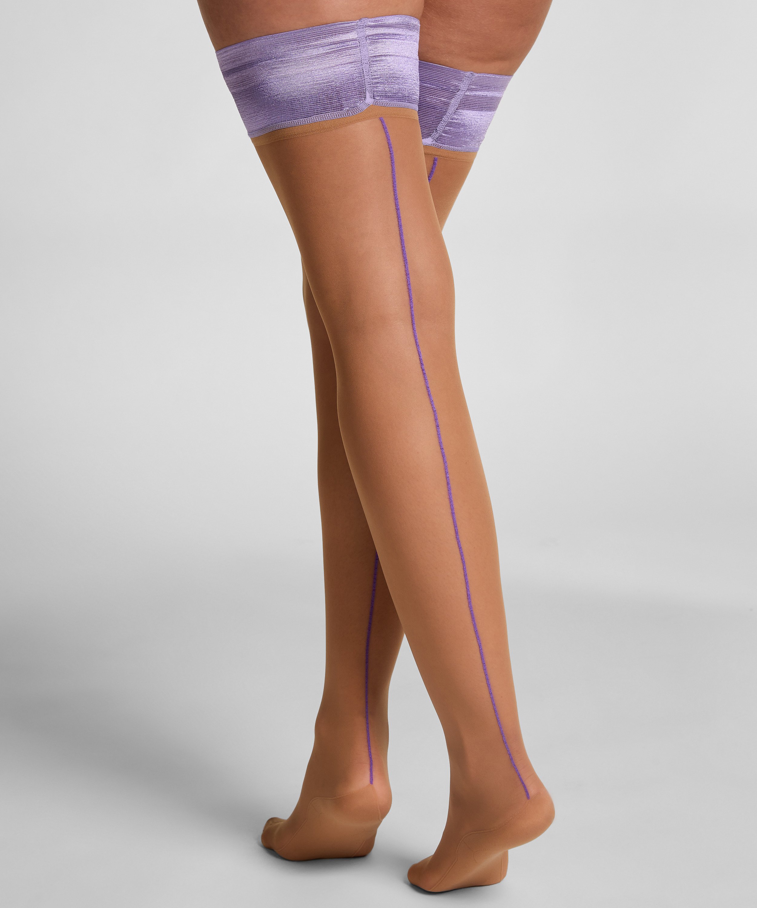 Stay-ups 15 Denier Backseam, Lila, main