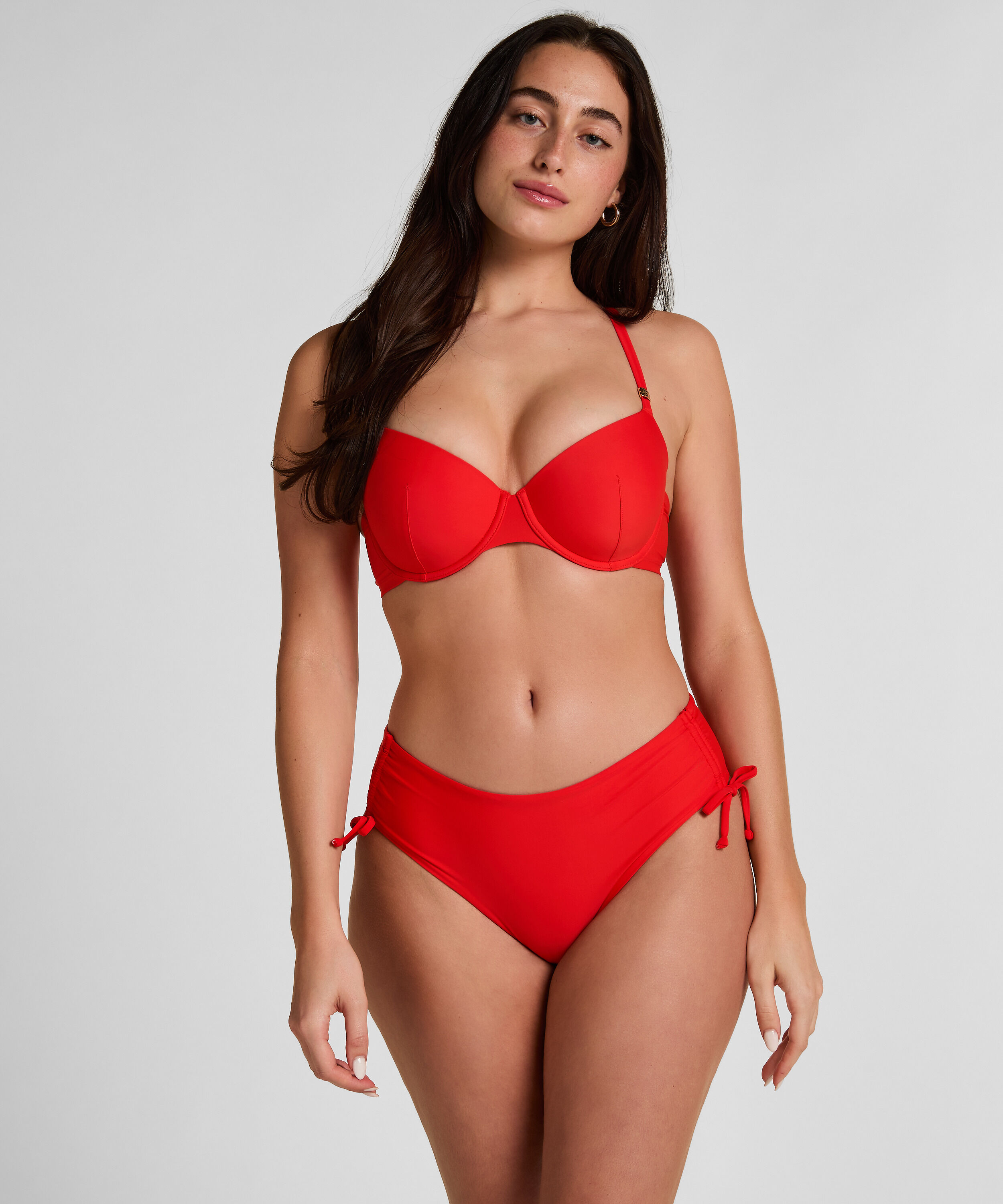 Midi Bikini Bottom Luxe, Röd