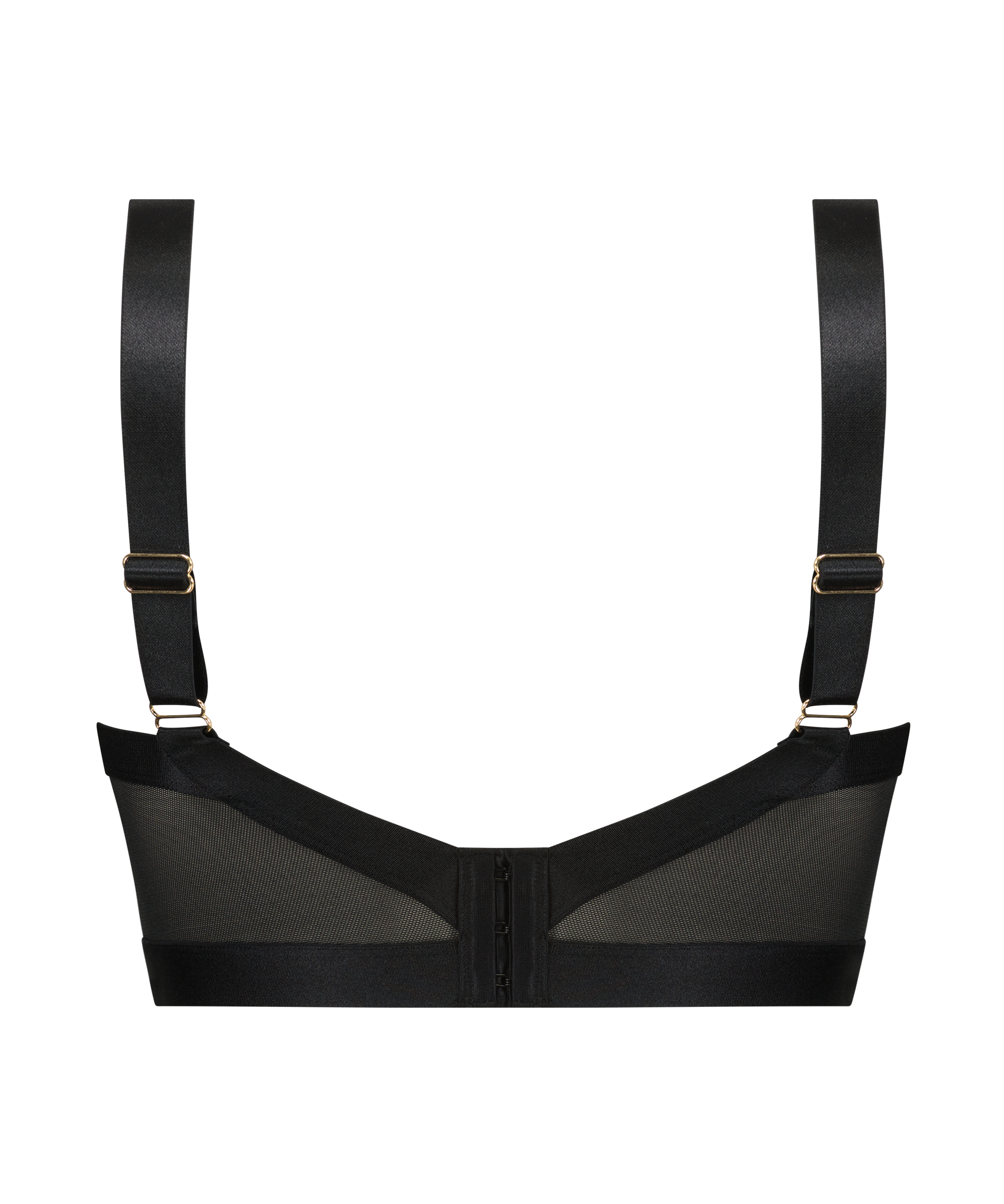 Ovadderad longline bygel-bh Hana, Svart, main