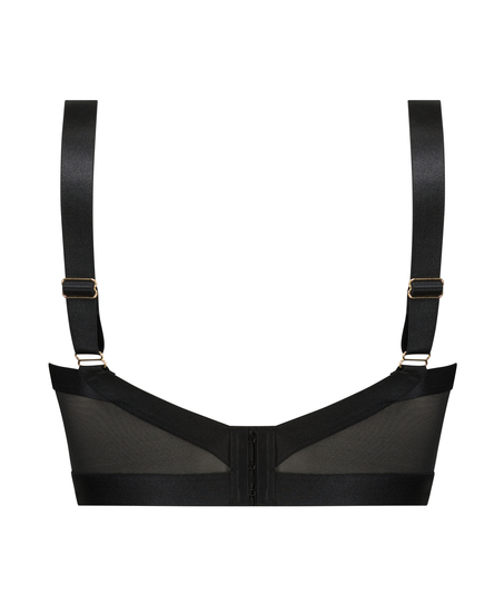 Ovadderad longline bygel-bh Hana, Svart