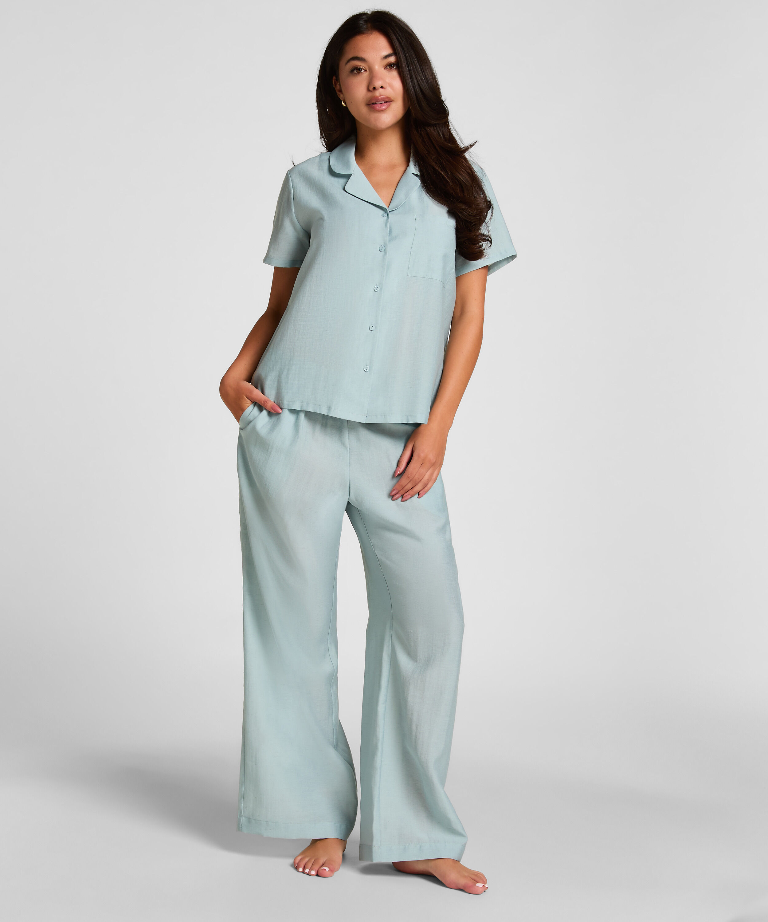 Pyjamasbyxor Crinkled, Blå