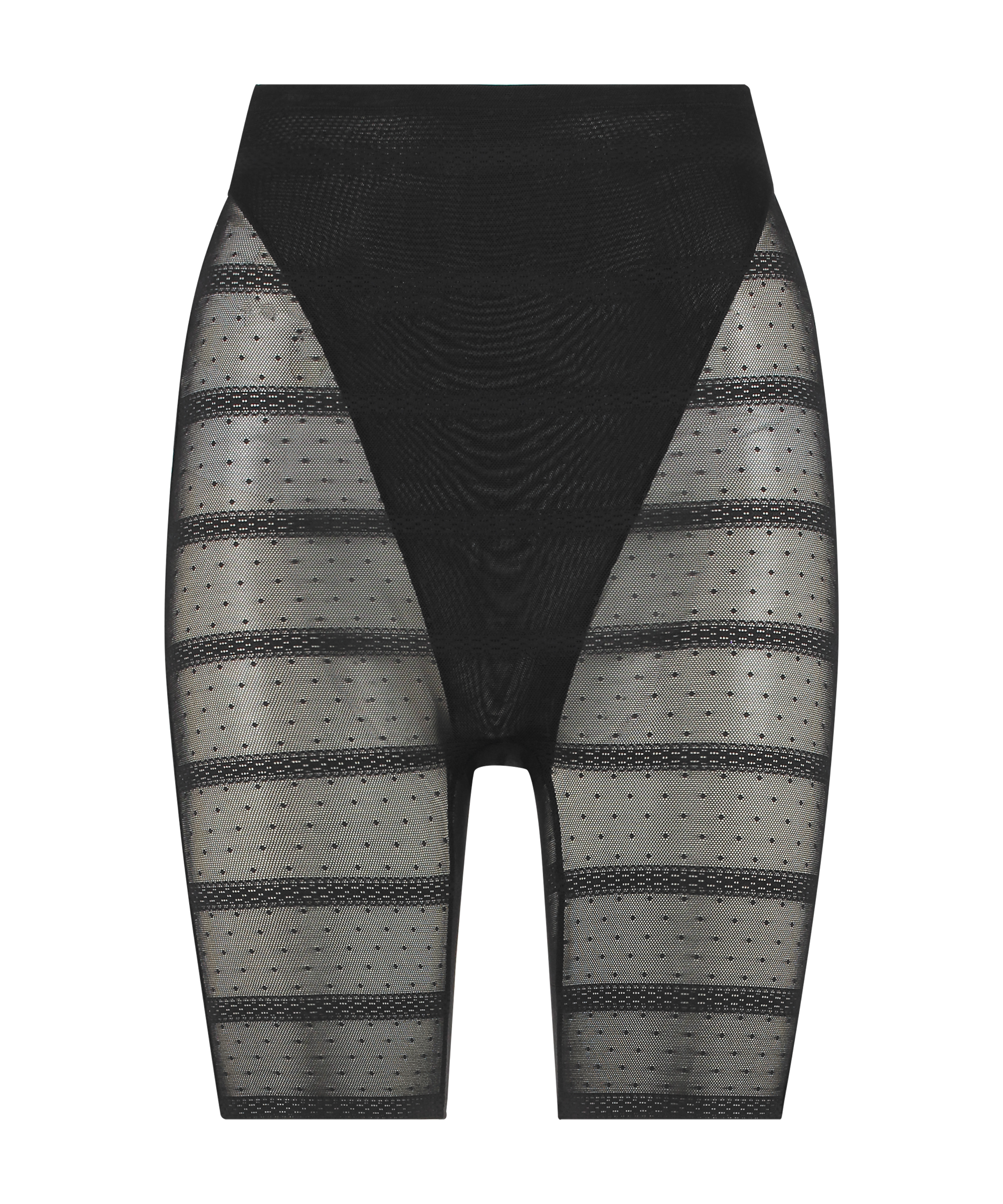 Uppstramande förstärkande smalare byxor i mesh, Svart, main