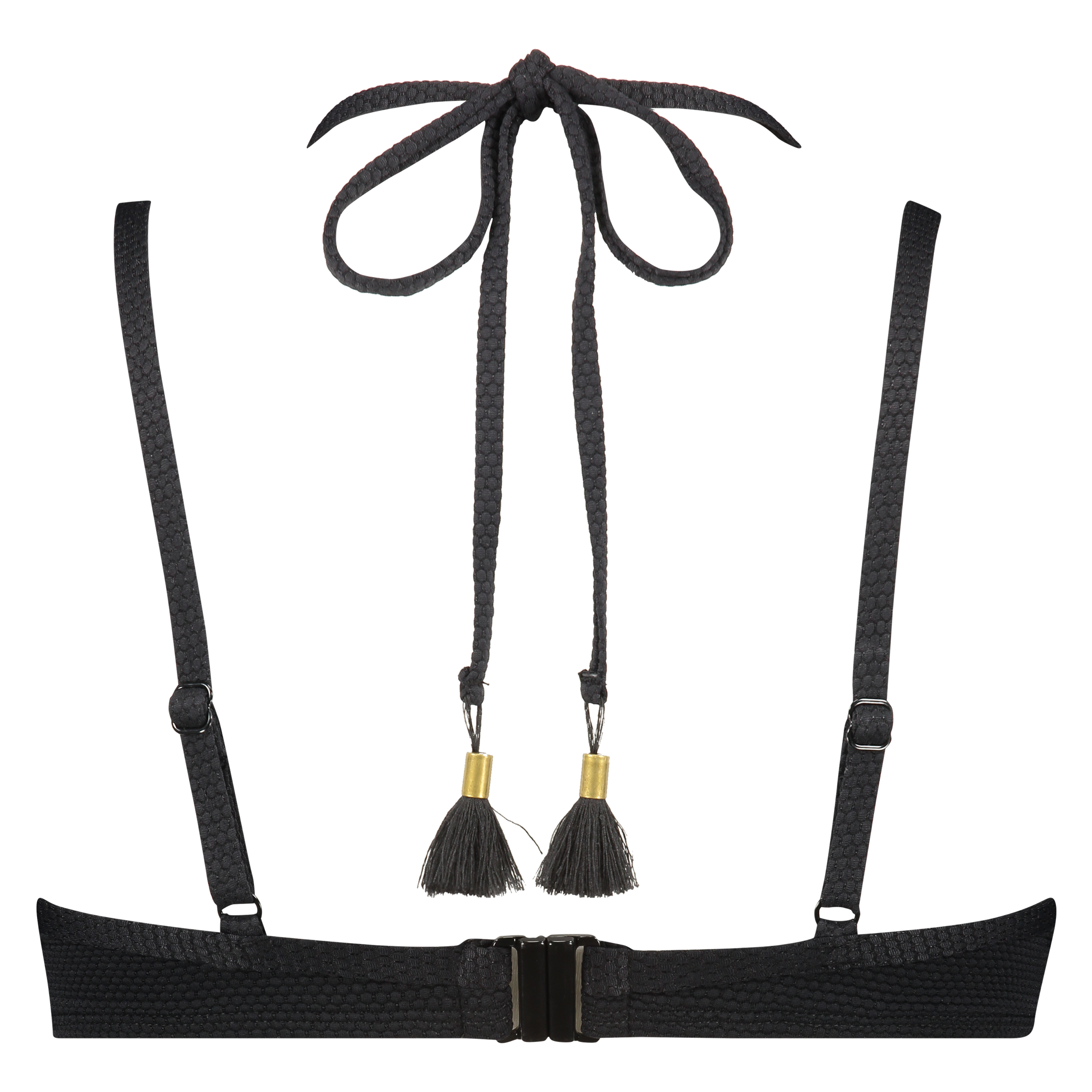 Formpressad bygelbikinitopp Scallop Glam, Svart, main